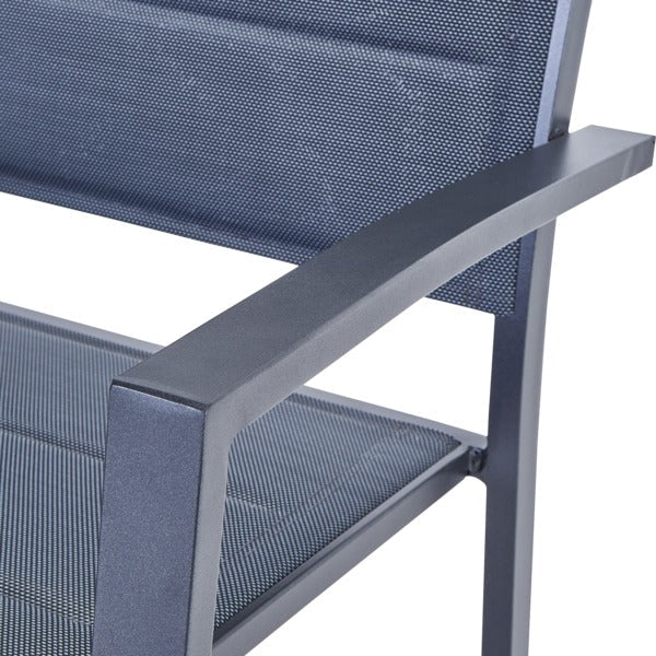 Cadeira de Jardim em Alumínio 85x55cm com Braço Antracite Orion Beta II Naterial - Viva Lar Moveis