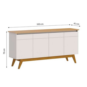 Buffet Classic 4 Pt Off White E Nature - Viva Lar Moveis