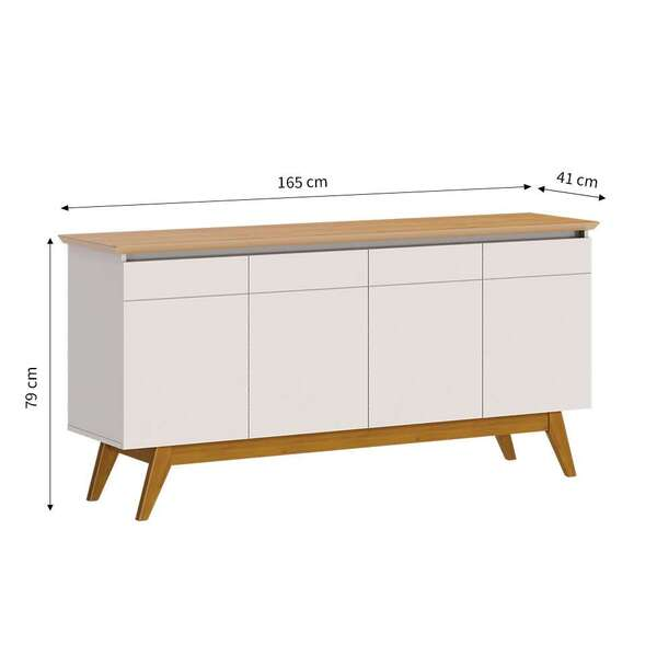 Buffet Classic 4 Pt Off White E Nature - Viva Lar Moveis