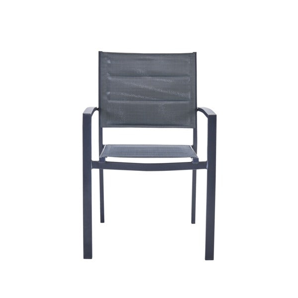 Cadeira de Jardim em Alumínio 85x55cm com Braço Antracite Orion Beta II Naterial -  Viva Lar Moveis