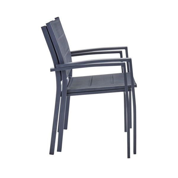 Cadeira de Jardim em Alumínio 85x55cm com Braço Antracite Orion Beta II Naterial -  Viva Lar Moveis