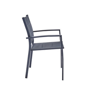 Cadeira de Jardim em Alumínio 85x55cm com Braço Antracite Orion Beta II Naterial -  Viva Lar Moveis