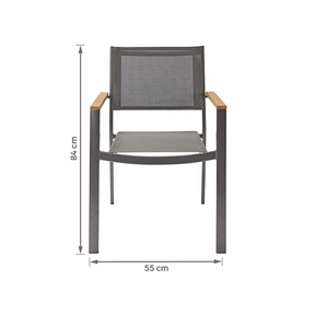 Cadeira de Jardim em Alumínio 84x55cm Cinza Oris Naterial -  Viva Lar Moveis