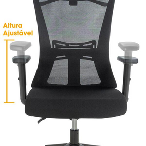 Cadeira De Escritório Ergonômica Imperial Com Apoio De Cabeça E Relax - Preto -  Viva Lar Moveis