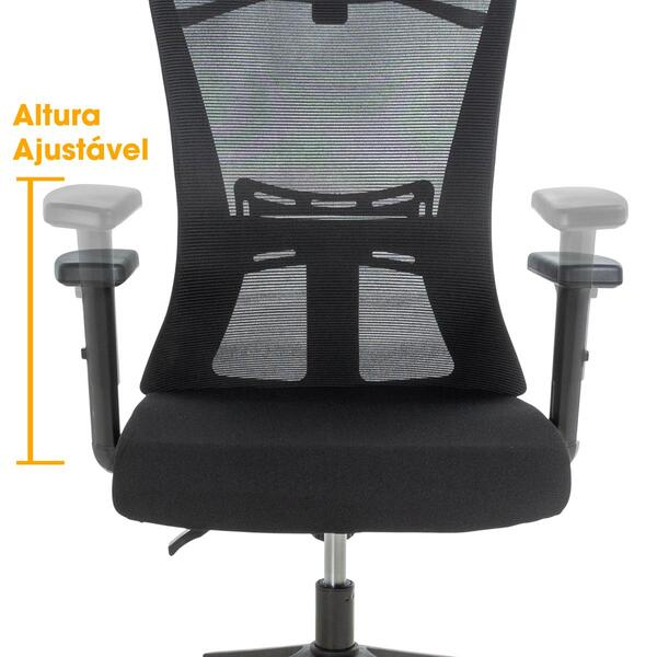 Cadeira De Escritório Ergonômica Imperial Com Apoio De Cabeça E Relax - Preto -  Viva Lar Moveis