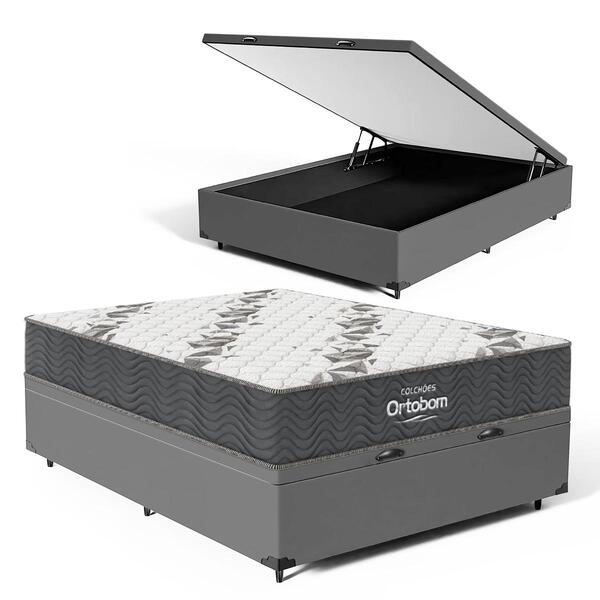 Cama Box Baú Com Colchão De Espuma D33 Ortobom Airtech 100 Casal 138cm -  Viva Lar Moveis