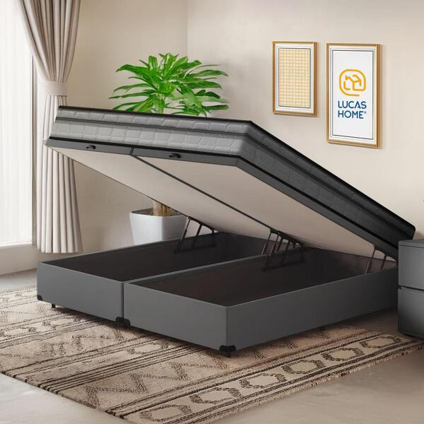 Cama Box Baú Com Colchão De Espuma D33 Ortobom Airtech 100 Casal 138cm -  Viva Lar Moveis