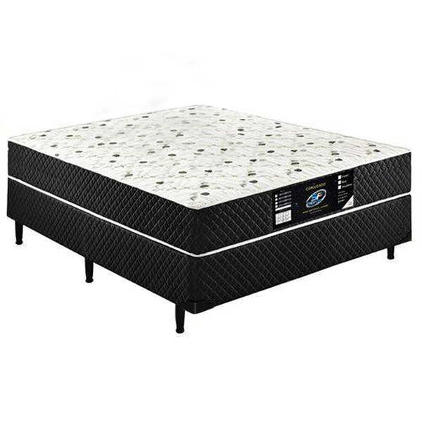 Cama Box Conjugado Casal Sp Móveis Espuma Ortopédica - 39x138x188cm - Viva Lar Moveis