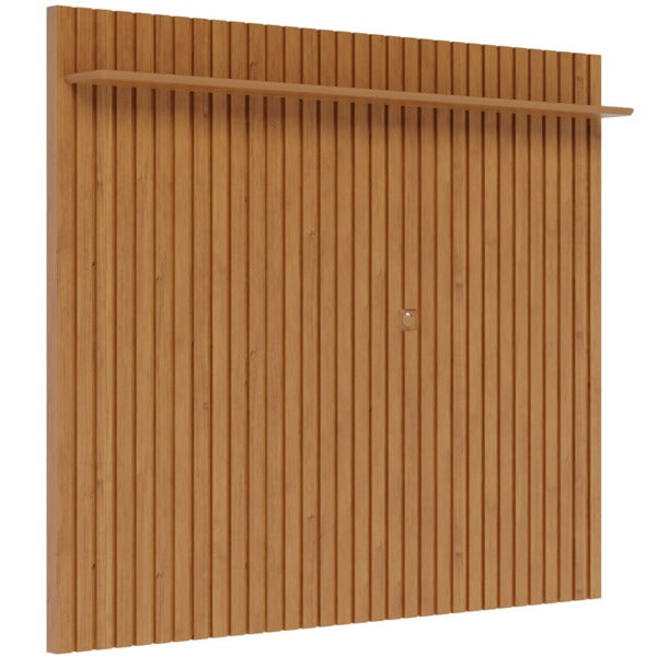 Painel de Parede Ripado Madeira Maciça Home Suspenso Sala Estar para Tv's de até 75 Polegadas Loft 1.8 Imcal - Nature -  Viva Lar Moveis