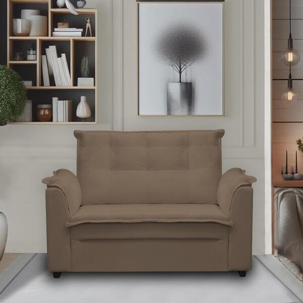 Sofá 2 Lugares Pequeno Confortável 1,40m Marrocos Bellamado Cor:marrom -  Viva Lar Moveis