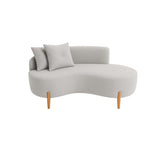 Sofá Orgânico 2 Lugares C/2 Almofadas Curvo Sala Recepção Veludo Cinza - Montanaris Decor -  Viva Lar Moveis