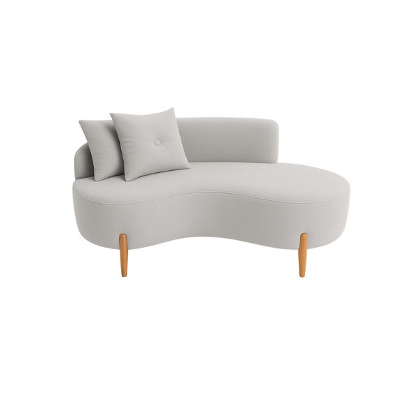 Sofá Orgânico 2 Lugares C/2 Almofadas Curvo Sala Recepção Veludo Cinza - Montanaris Decor -  Viva Lar Moveis