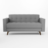 Sofá Vitrola 3 Lugares Suede Cinza - Viva Lar Moveis