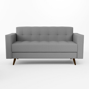 Sofá Vitrola 3 Lugares Suede Cinza - Viva Lar Moveis